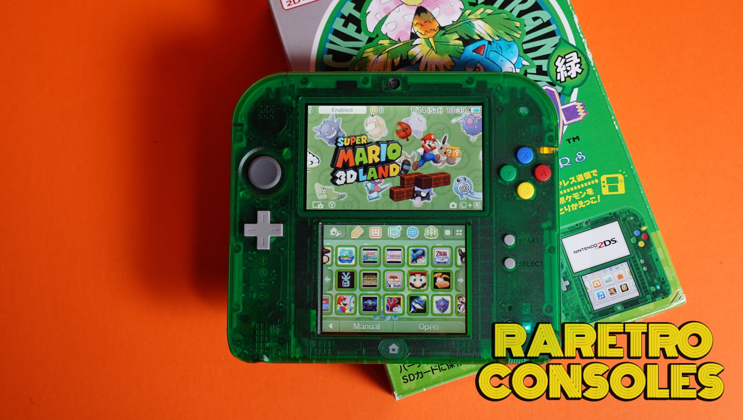 Nintendo 2DS Pokémon Green Limited Edition Console With Box