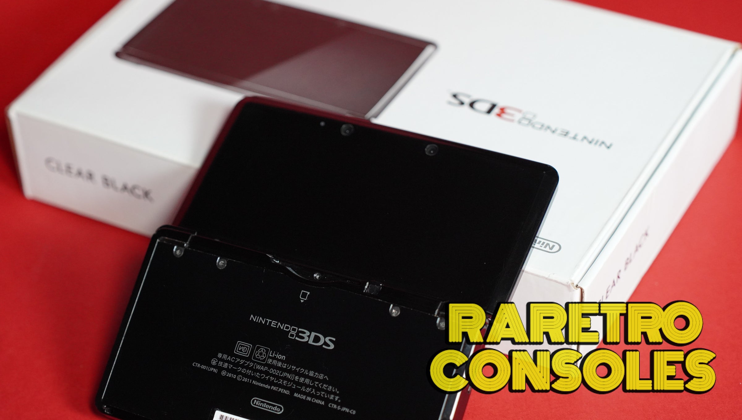 Gloss Clear Black Nintendo 3DS with Box | Raretro Consoles