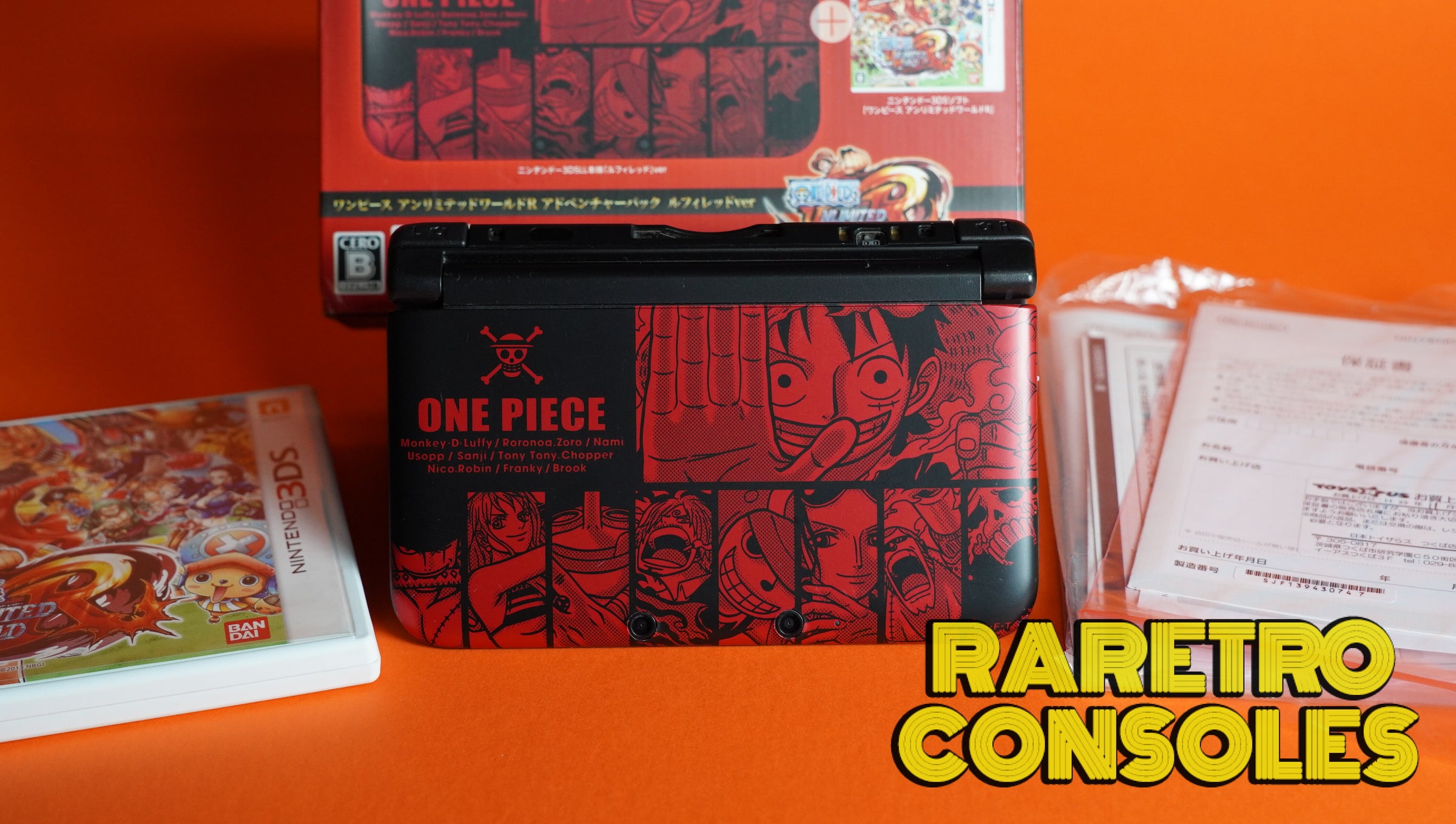 Nintendo 3DS XL One Piece Unlimited World Adventure Luffy Red With