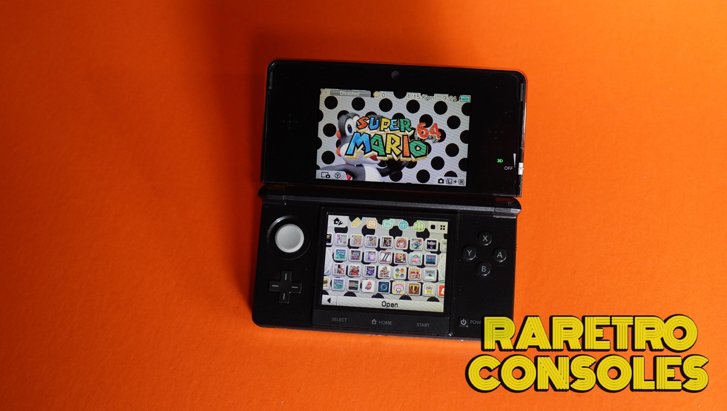 Nintendo 3DS in Cosmo Black with box | Raretro Consoles
