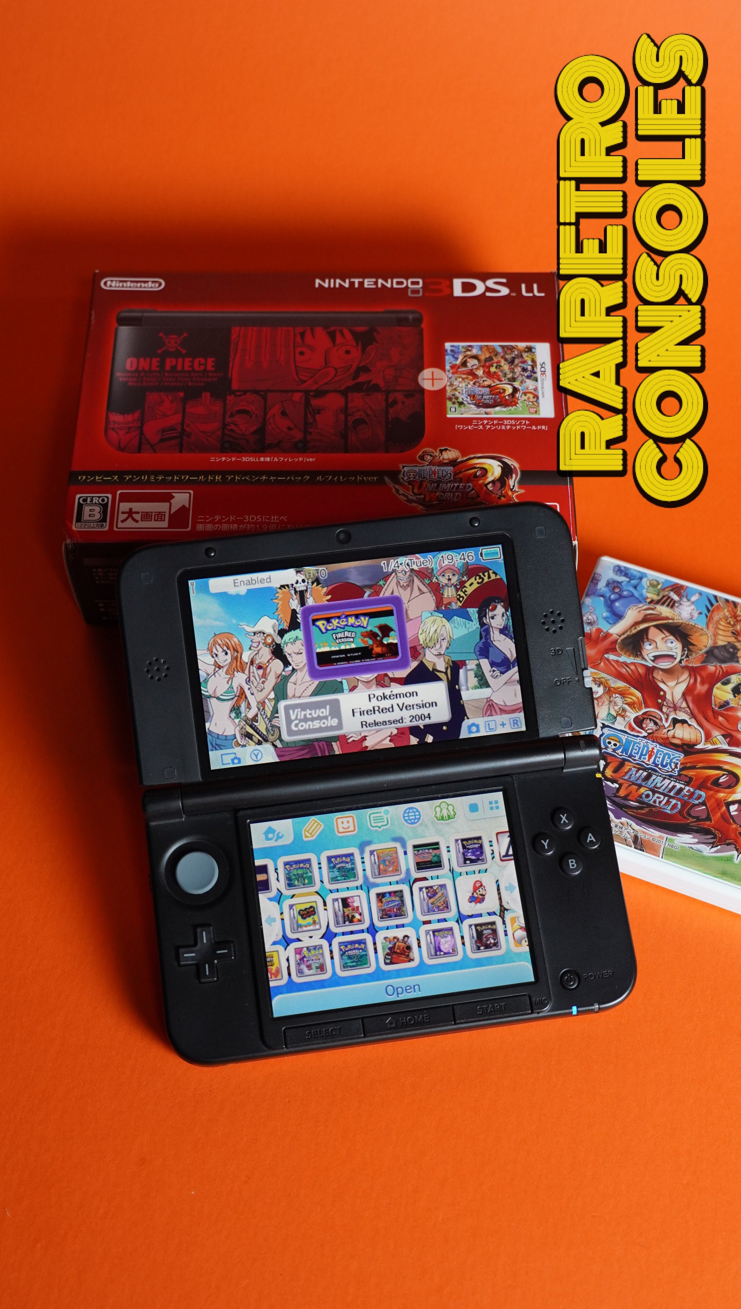 Nintendo 3DS XL One Piece Unlimited World Adventure Luffy Red With