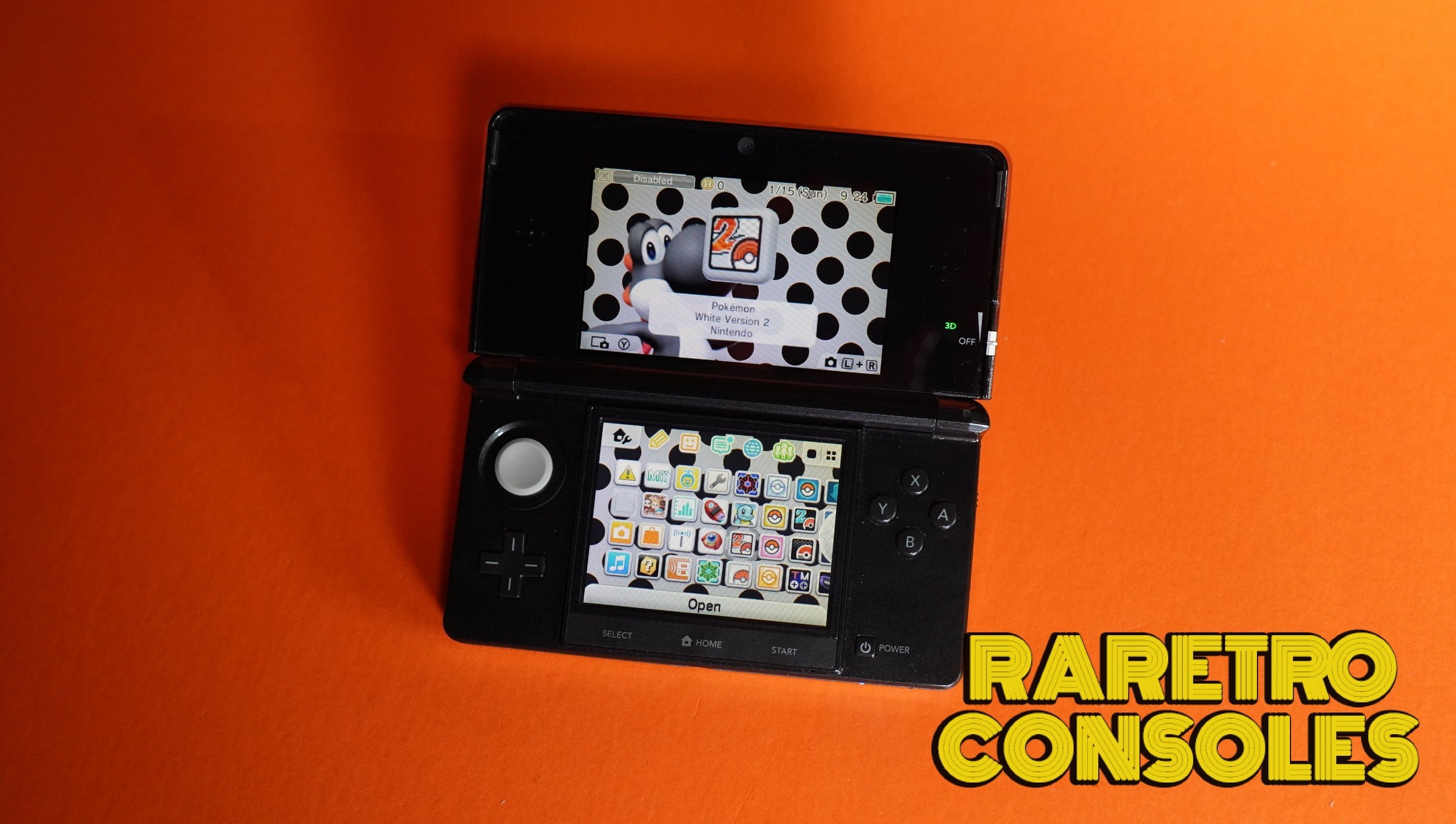 Nintendo 3DS in Cosmo Black with box | Raretro Consoles