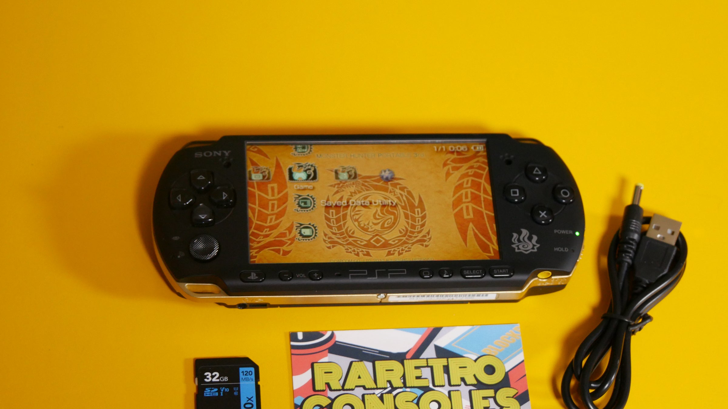 PSP 3000 Monster Hunter 3 Matte Black Japanese Limited