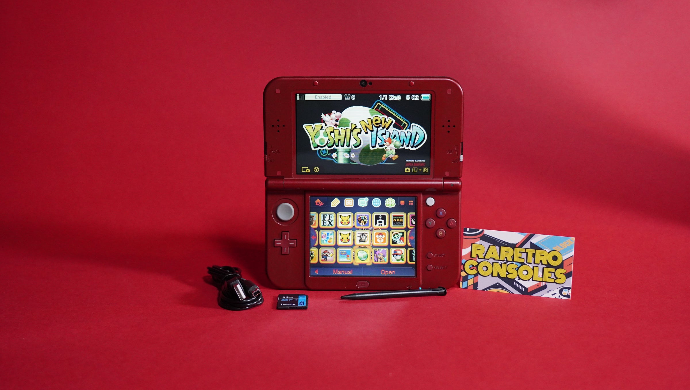 Top IPS New Nintendo 3DS XL in Metallic Red | Raretro Consoles