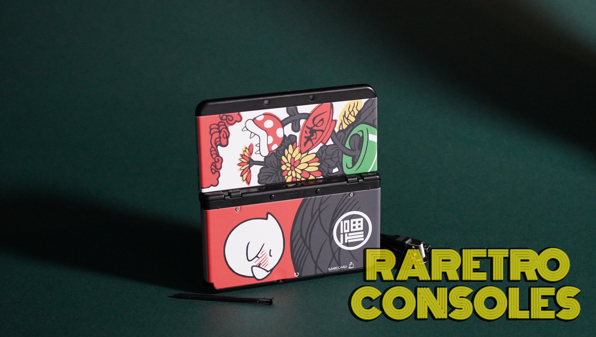 New Nintendo 3DS with Custom Hanafuda Piranha Plant and Boo Plates