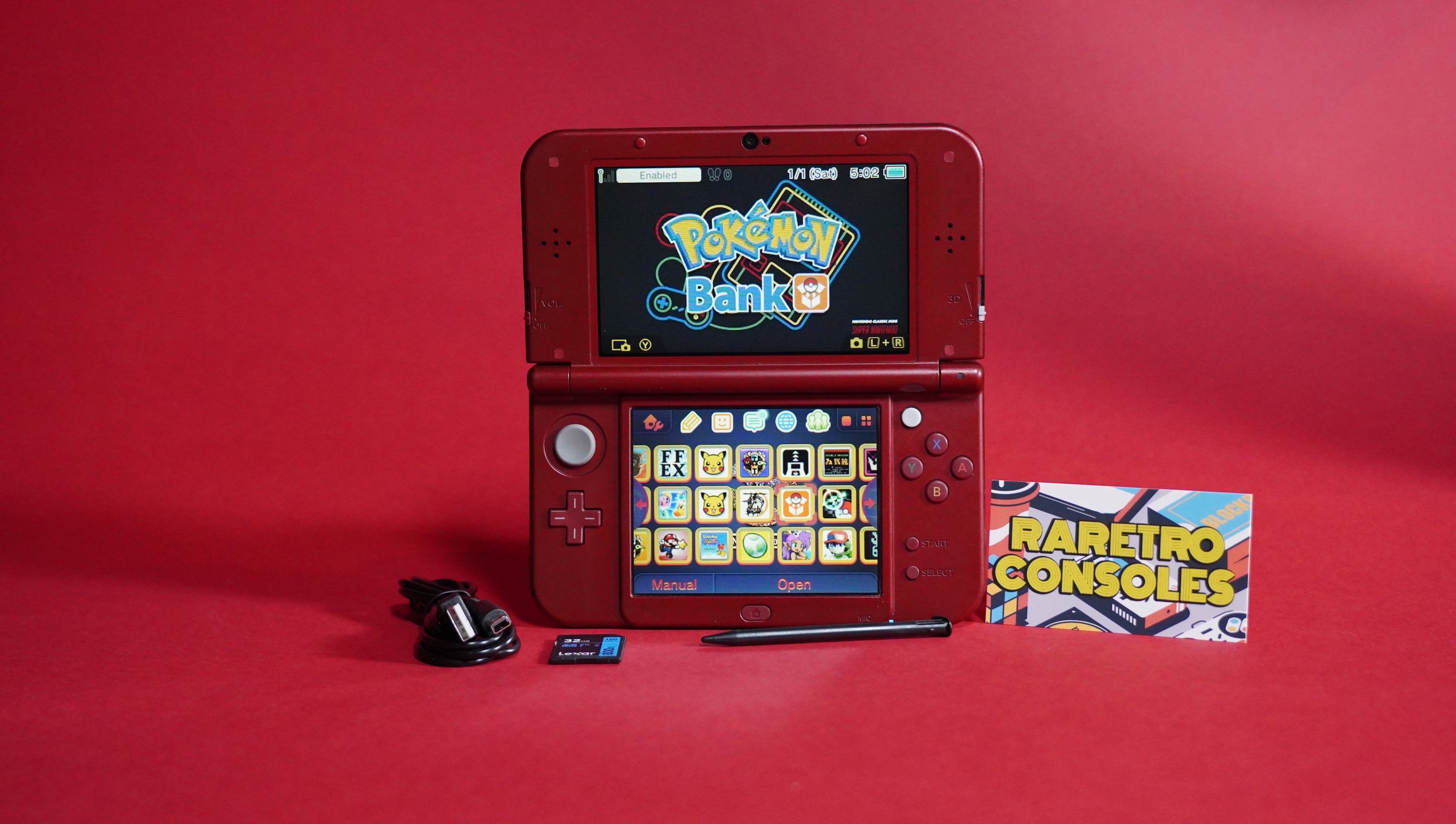 Top IPS New Nintendo 3DS XL in Metallic Red | Raretro Consoles