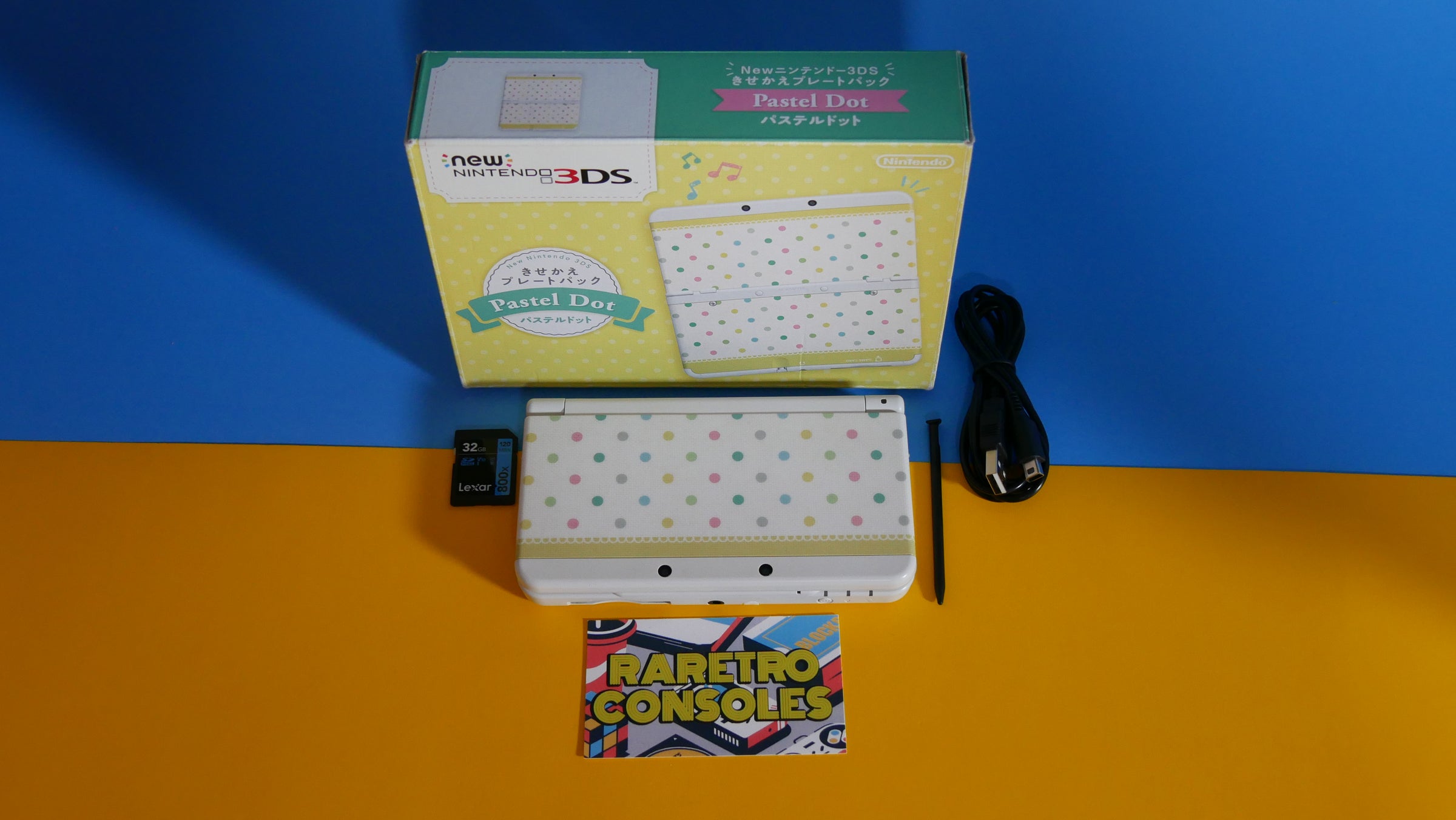 New Nintendo 3DS with Pastel Dot Plates & Box | Raretro Consoles