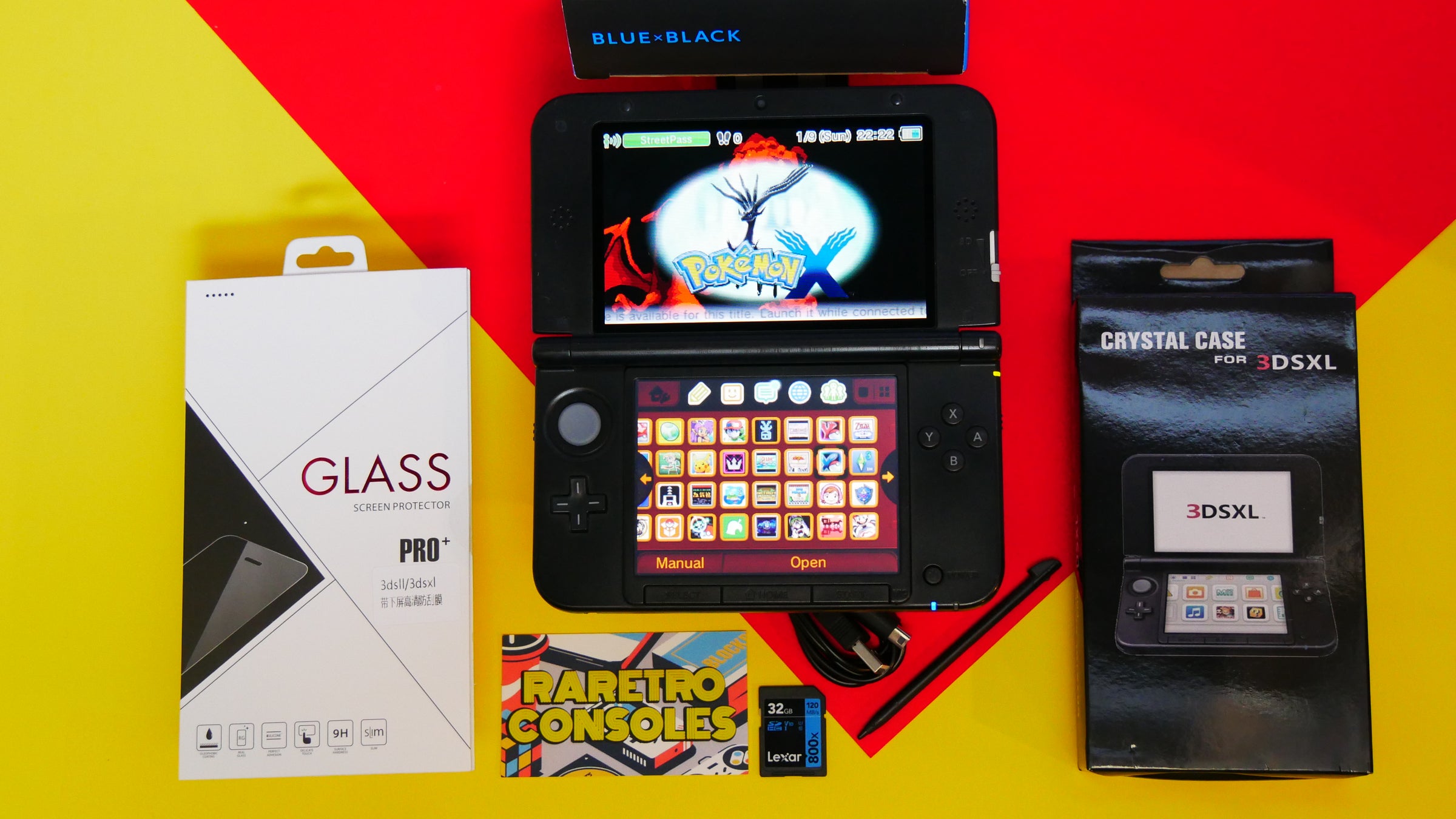 Nintendo 3DS XL Black x Blue With Box | Raretro Consoles