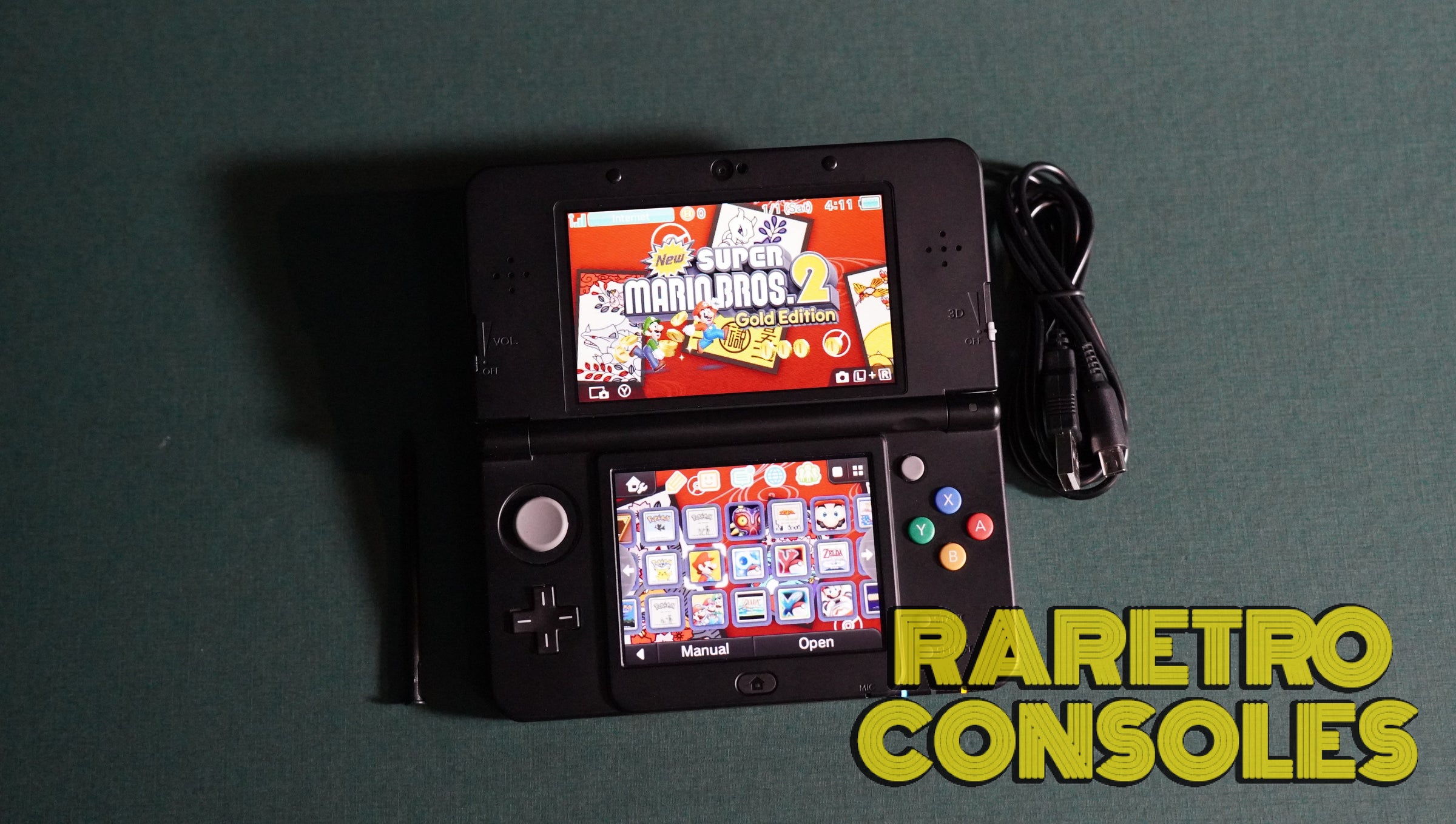 New Nintendo 3DS with Custom Hanafuda Piranha Plant and Boo Plates
