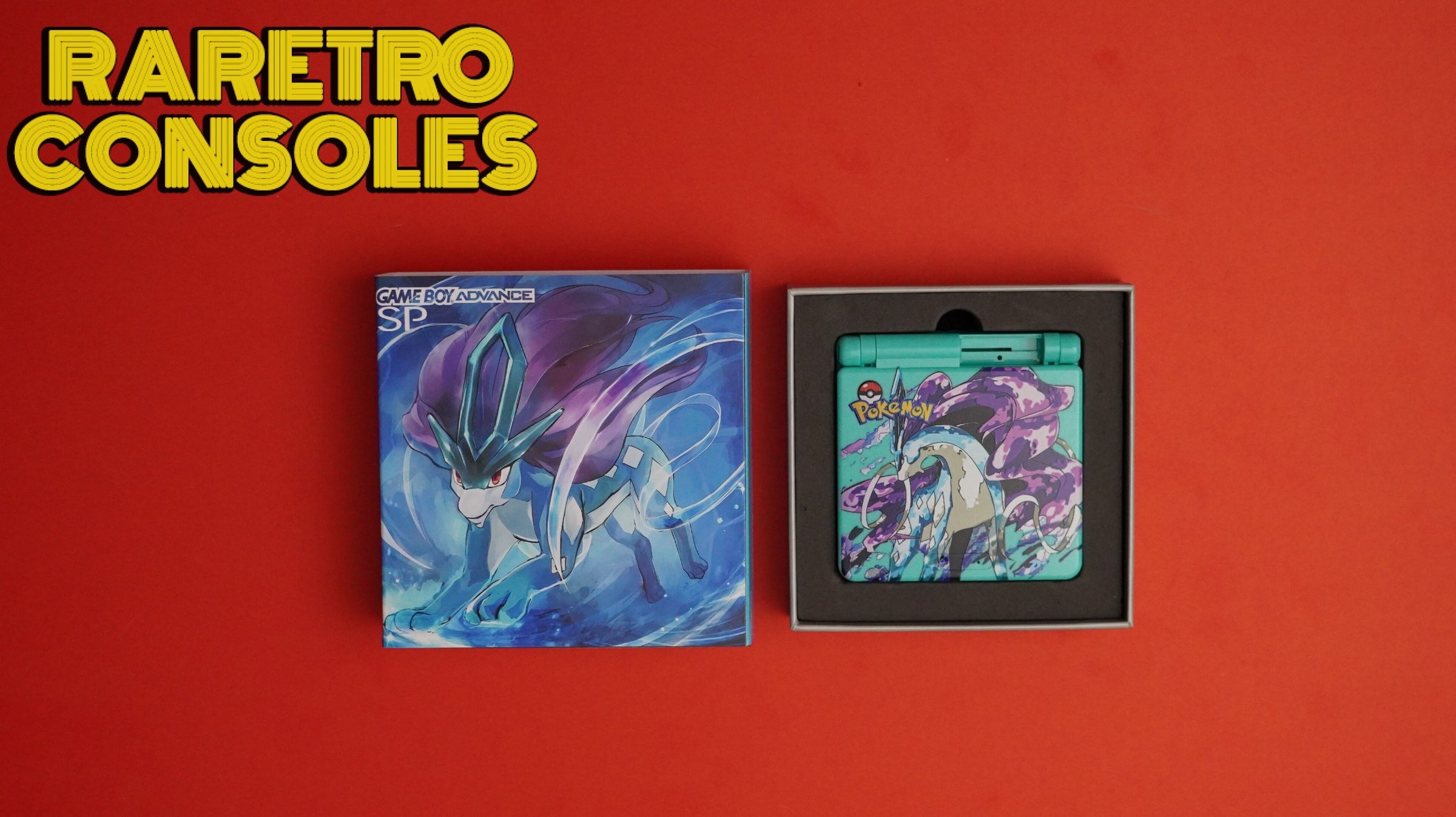 Custom GBA SP IPS Shell Kits  Charizard, Mew & Mewtwo, Rayquaza,  Evangelion | UV Printed Collector Boxes | Raretro Consoles