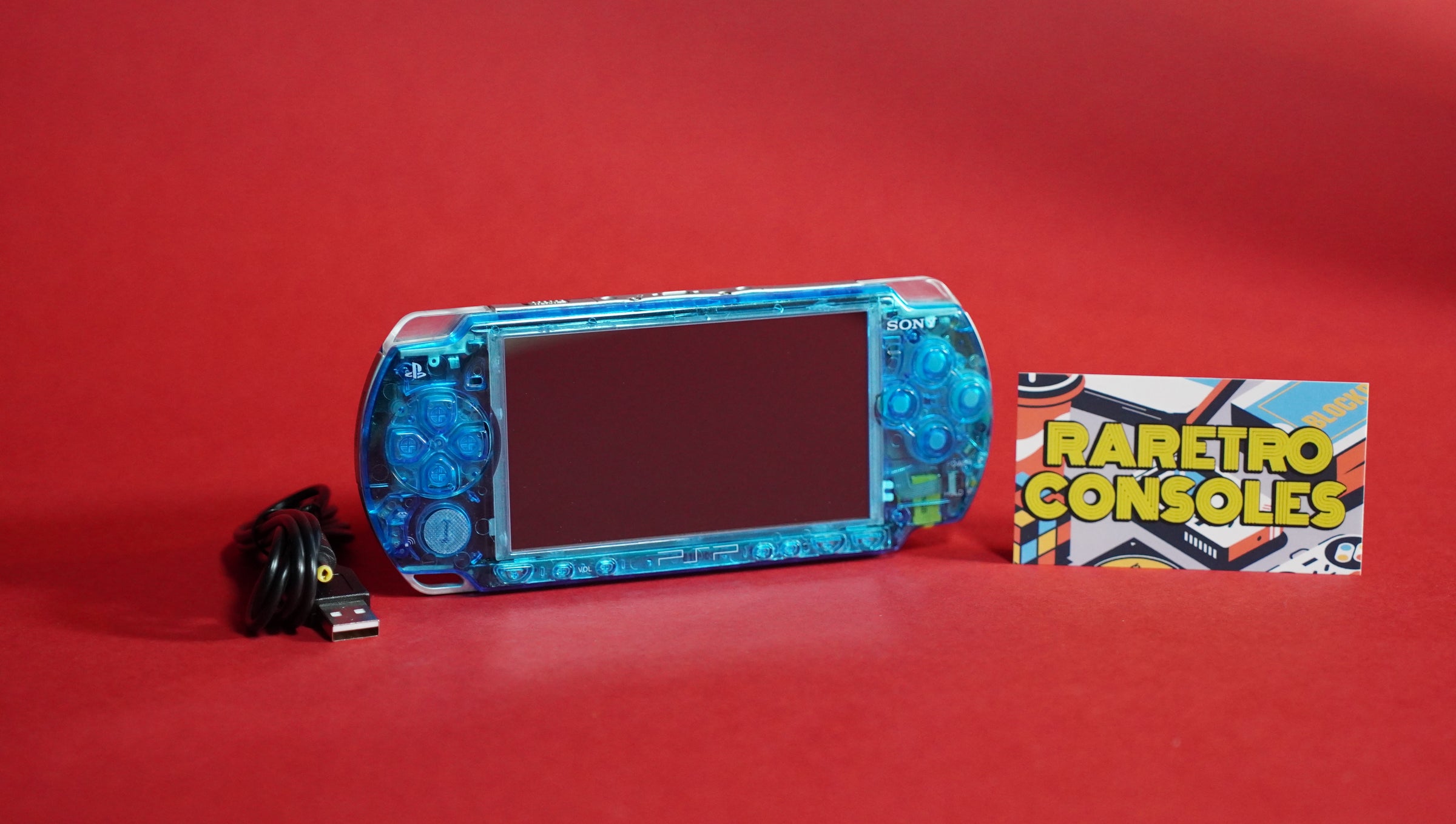 Transparent Clear Blue Sony PlayStation PSP 3000 | Raretro Consoles
