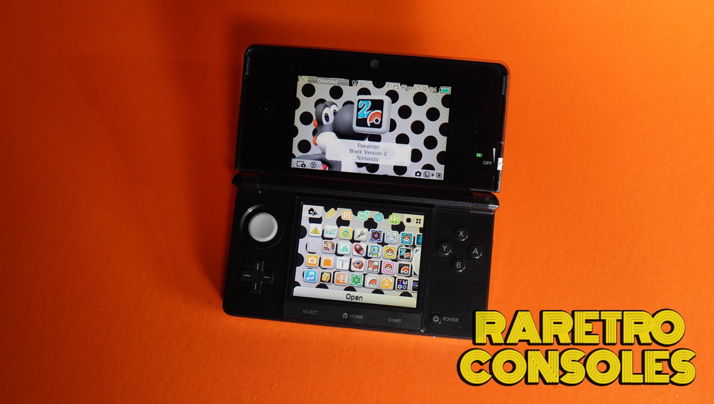 Nintendo 3DS in Cosmo Black with box | Raretro Consoles