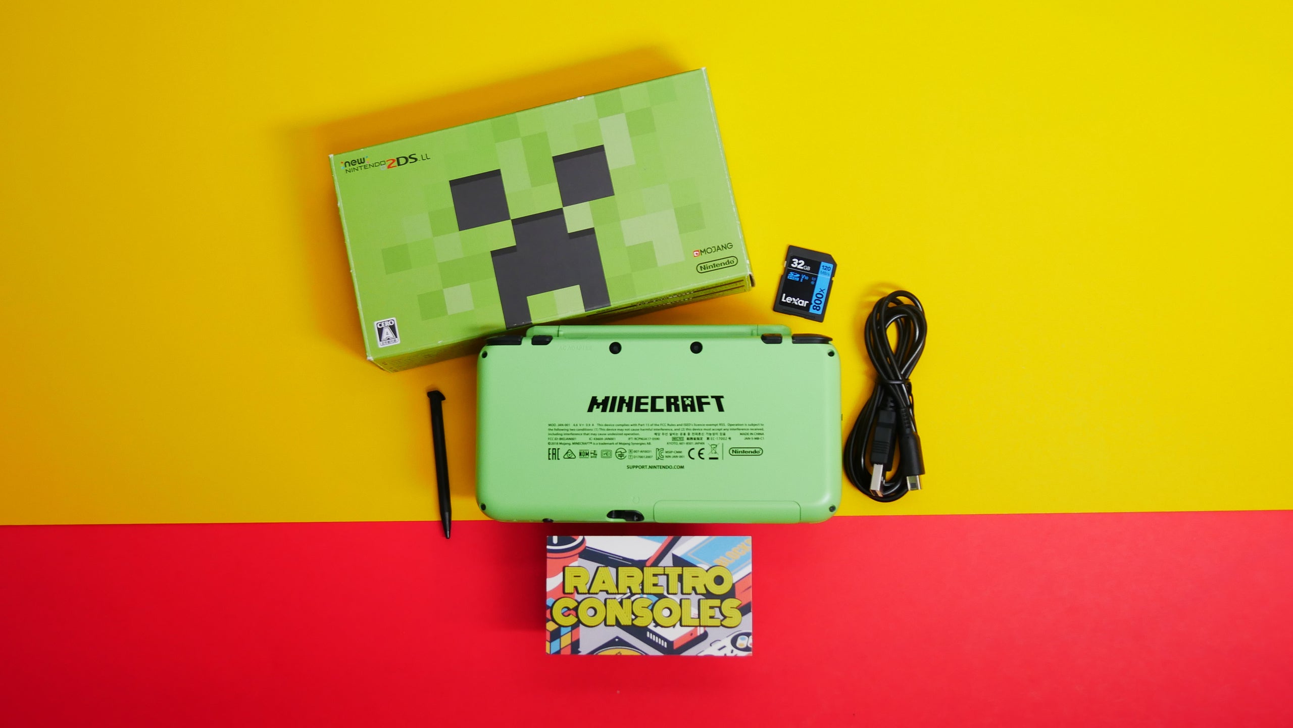 RARE Nintendo New 2DS XL Minecraft Edition Creeper with Box